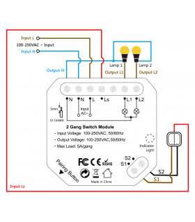 Podwójny moduł przekaźnika ZigBee Tuya i Smart Life do puszki