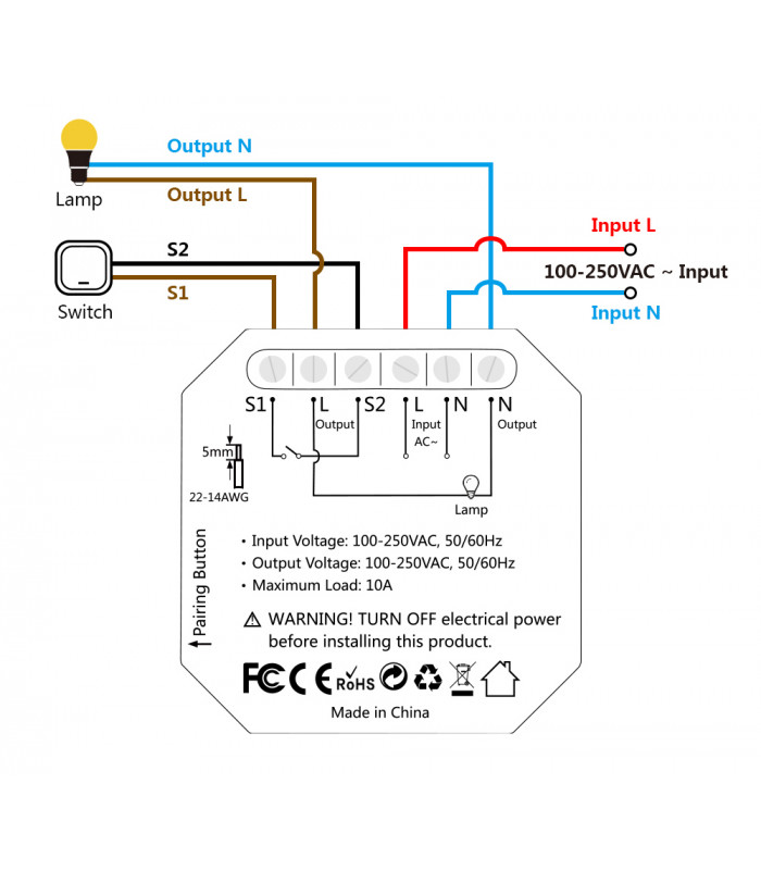 Pojedynczy moduł przekaźnika ZigBee Tuya i Smart Life do puszki