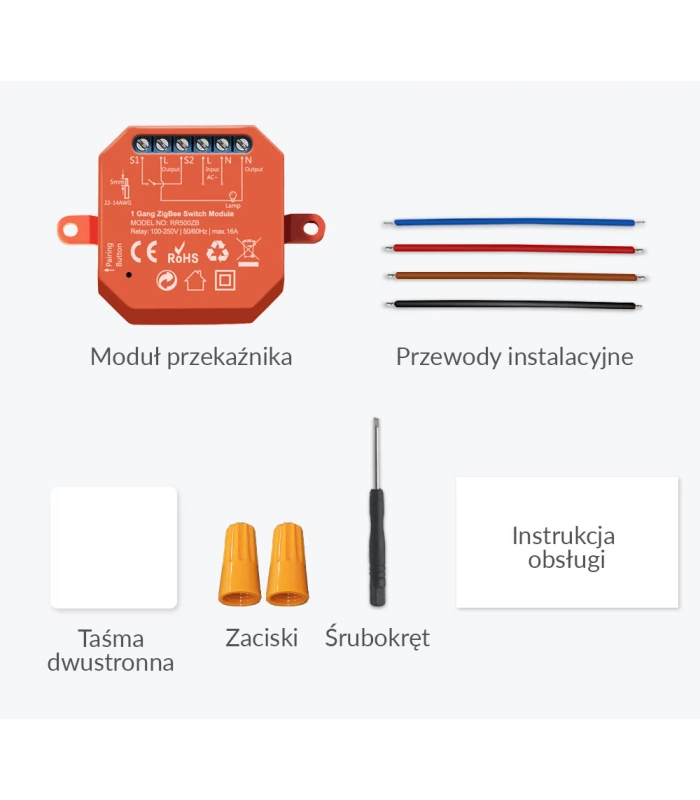 Pojedynczy moduł przekaźnika ZigBee Tuya i Smart Life do puszki