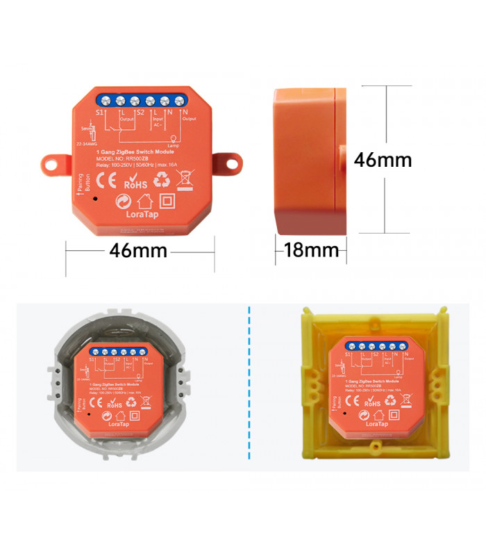 Pojedynczy moduł przekaźnika ZigBee Tuya i Smart Life do puszki