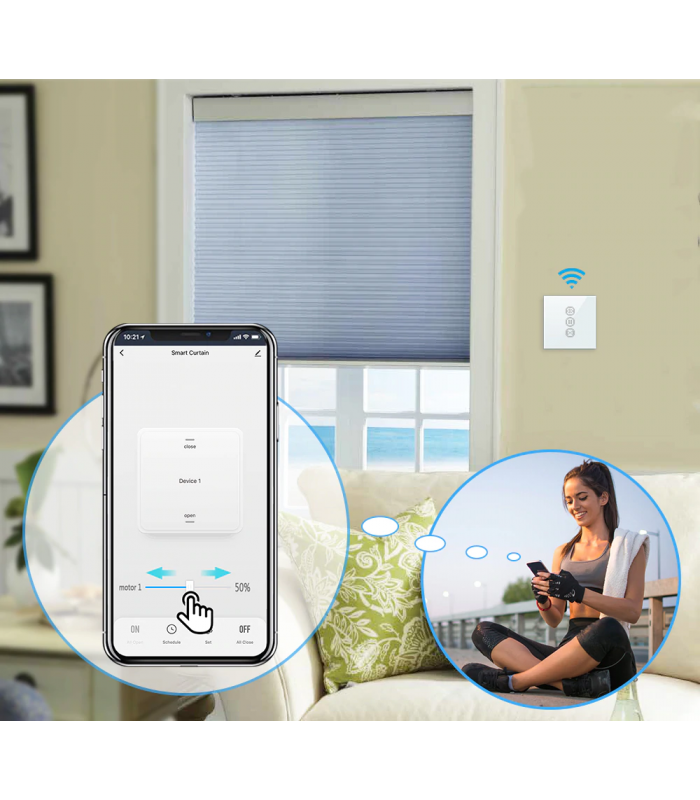 Dotykowy sterownik ZigBee do rolet do aplikacji Tuya i Smart Life